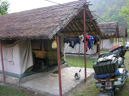 Our tented camp, riverside, for kayak school