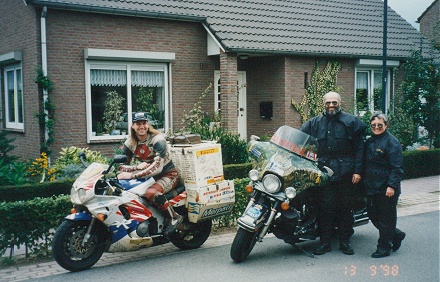 Sjaak Lucassen, on his motorcycle having travelled around the world