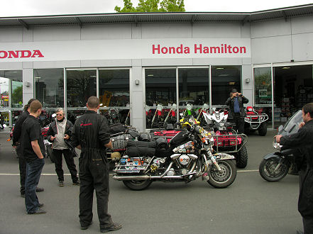 Doing the rounds of Honda dealers with Frank