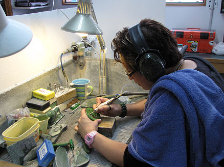 Carving jade in Hokitika