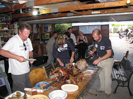 Nigel carving the dinner