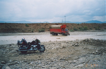 Washed out river crossing