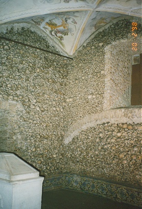 Chapel of bones, dug up when cemetaries became overcrowded