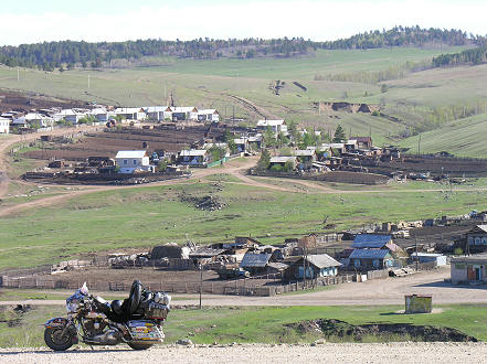 Rural village with small plots ready for potato planting