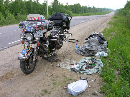 Replacing the drive belt roadside