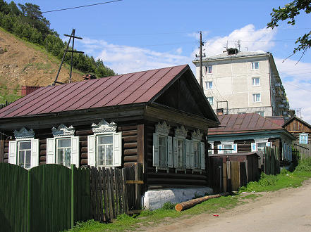 My Soviet era appartment block in the bacground, Listvyanka