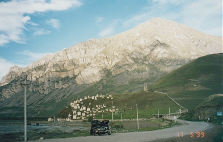 Beehive burial tombs in the mountains at Dargavs