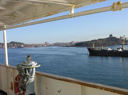 The view arriving in Vladivostok on the boat from Japan