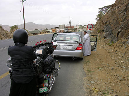 One of the unmarked escort cars that followed us.