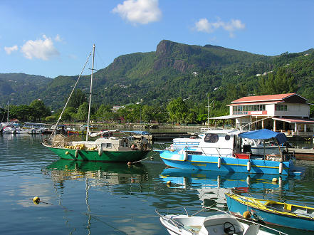 The island of Mahe over the waters