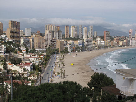 View over Benidorm from our 25 Euro a night studio apartment