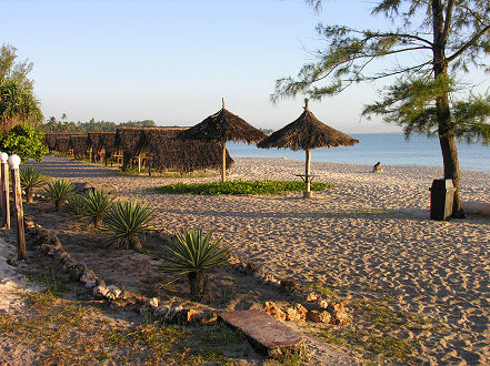 Relaxing beachside after our boat journeys and visa hunting