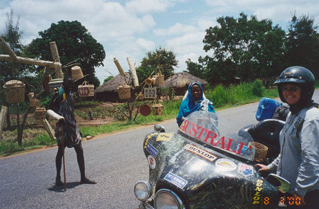 Ladies selling baskets roadside