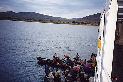Loading and unloading passengers where there is no wharf
