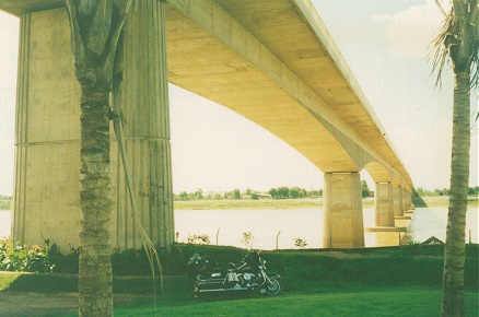 Friendship bridge funded by Australia, joins Thailand with Laos.