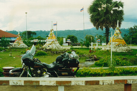 Three Pagoda Pass, with its three pagodas