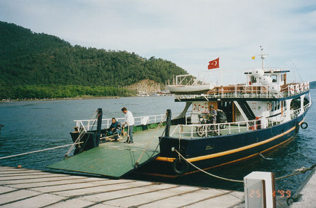 Riding off the boat to Marmaris
