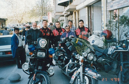 Posing for a photo with the Turkish Police Force