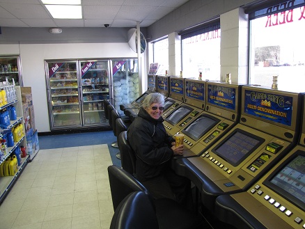 Poker machines,
          (slots) in petrol (gas) stations.