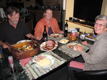 A lovely dinner at
          Philip and Cassandra's hilltop home