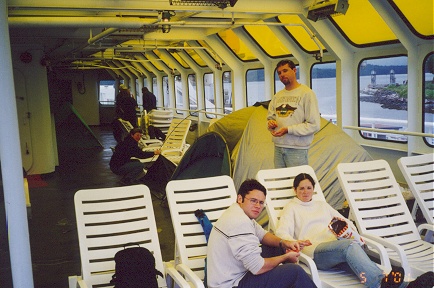 The three children aboard the Alaskan Ferry