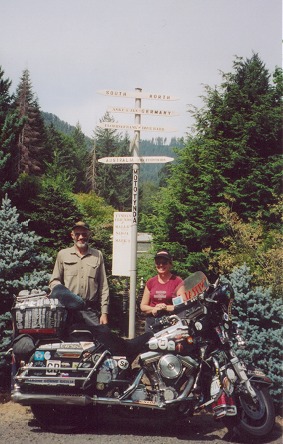 Travellers signpost at Eric and Gail Haws property