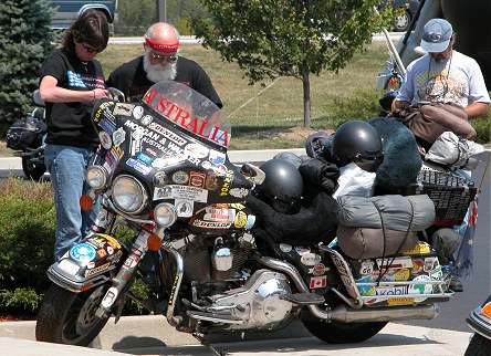 The motorcycle drawing attention heading for Milwaukee