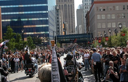 Thousands line the streets watching the parade pass