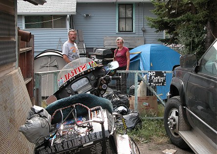 Camped in the backyard of the H-D dealers