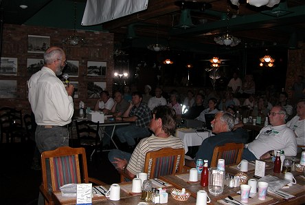 Our first slide show presentation on the trip, at the rally