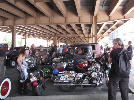 At the annual hot rod meeting in Brooklyn