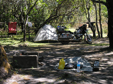 Boiling the billy at a comfortable camp