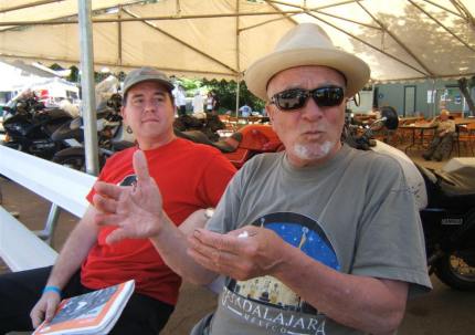 Brian Halton (right), publisher and editor of CITY BIKE magazine, was at the 49er Rally.