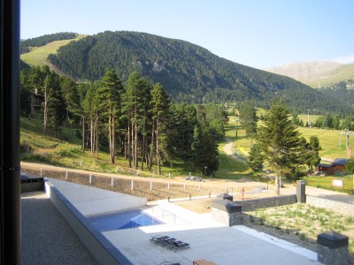 View from Hotel HG La Molina, showing part of outdoor section of pool View from Hotel HG La Molina, showing part of outdoor section of pool