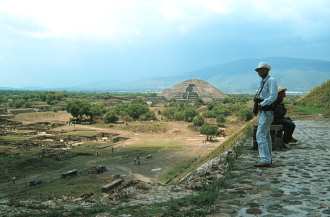 Grant at the Temple of the Sun, Teotihuacan.