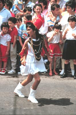 Majorette in parade, Costa Rica Independence Day.