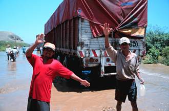Bad news on the Pan-American Highway, Huarmey, Peru.