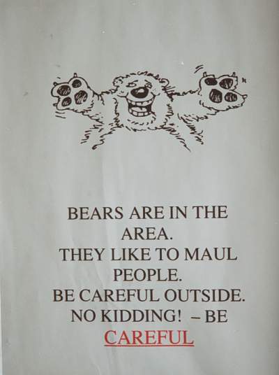 Bear Sign in Prudhoe Bay, Alaska.