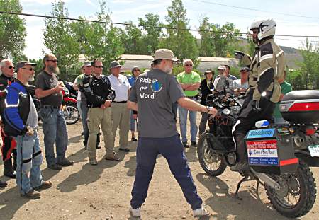 Grant and Chris Ratay demonstrate off-road riding positions.