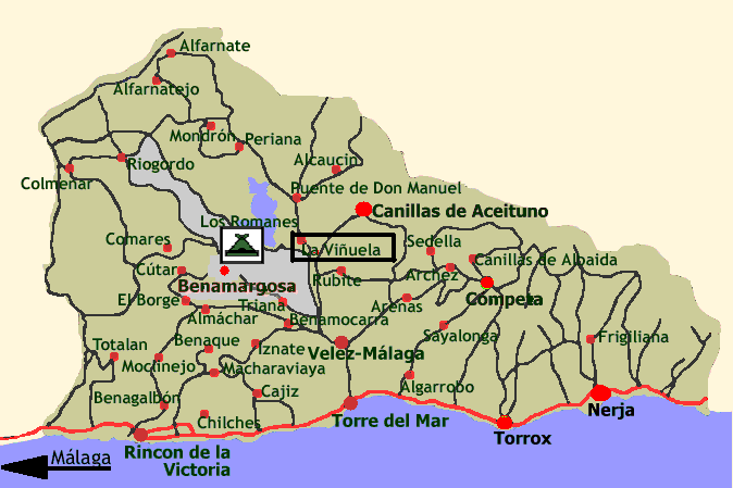MAp to the Camping La Vinuela meeting site.