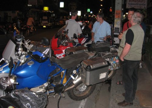 Checking out the bikes