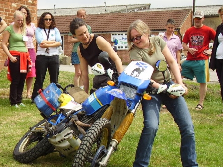 Tiffany's 'lift the bike' seminar was also popular, and not just with the women!