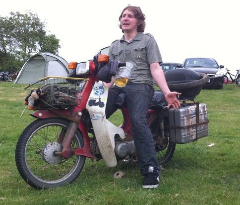 Ed March and his Honda C90 Ed March and his Honda C90