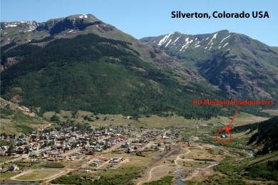 Silverton Colorado, with the HU Meeting location marked.