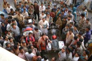 Greg, surrounded by Indians...