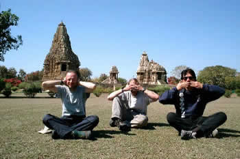 Matt, Rob and Greg at the Temples of Love, India