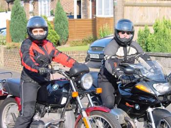 Lisa on the ST and Harvey on the old R1100S that got sold to finance the new bike!