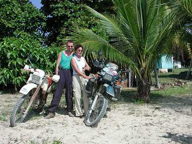 Mariola on the beach with Mike Schwamborn.