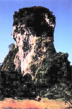 Limestone rocks - note the bike bottom center.