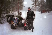 Motorcycle camping in the snow